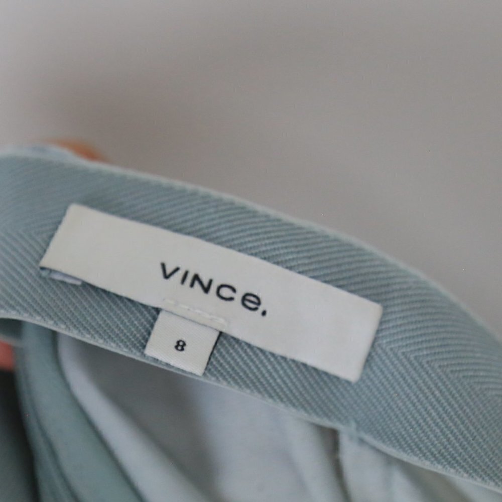 Vince Ruched Velvet Paneled Skirt in Pale‎ Sea Grass Size 8 - Picture 4 of 9
